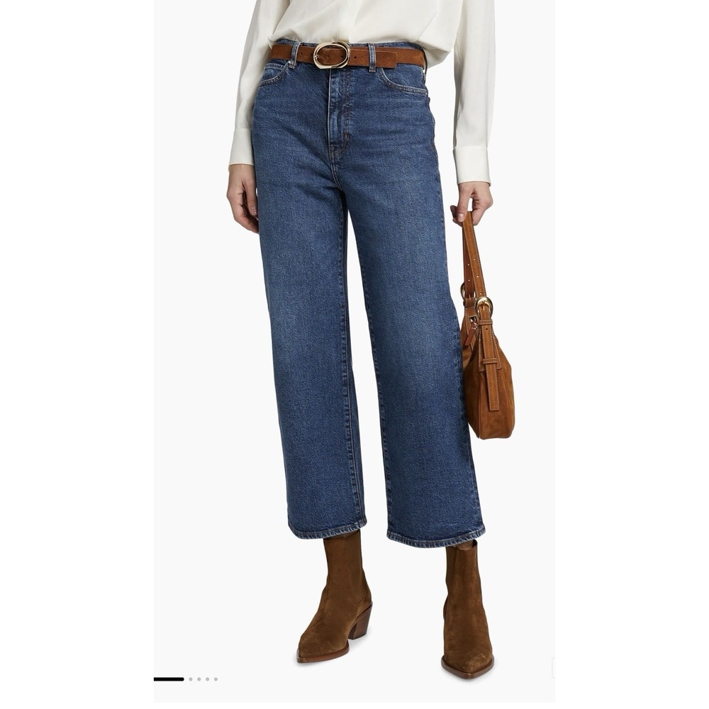 FRAME The Wide Straight Leg Jeans Blue Denim Ankle Length Sz 24 NWT $268 - Picture 14 of 16